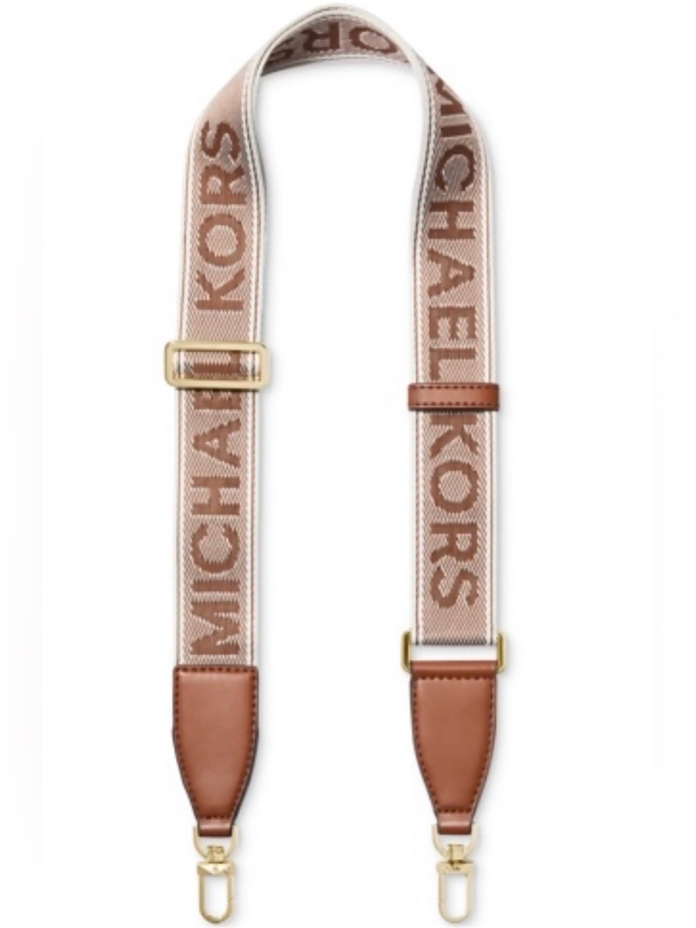 Authentic Michael Kors Jet Set Travel 40mm Logo Gold Webbing Bag Strap